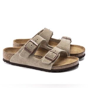 Birkenstock Kids Arizona Suede Sandals in Taupe - Kids SZ 32 (1)